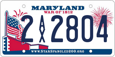 MD license plate 2AX2804