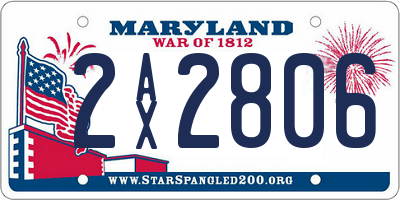 MD license plate 2AX2806