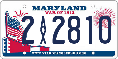MD license plate 2AX2810