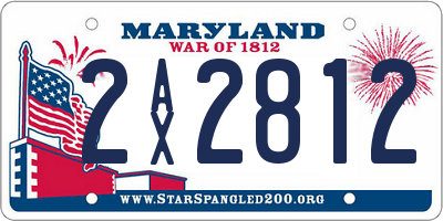 MD license plate 2AX2812