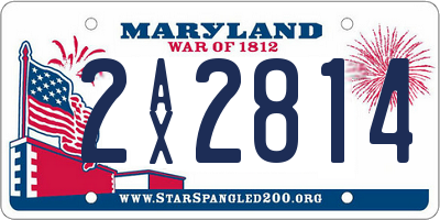 MD license plate 2AX2814
