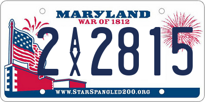 MD license plate 2AX2815