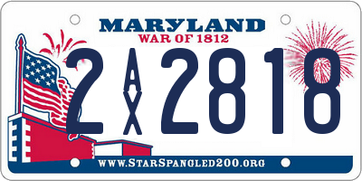 MD license plate 2AX2818