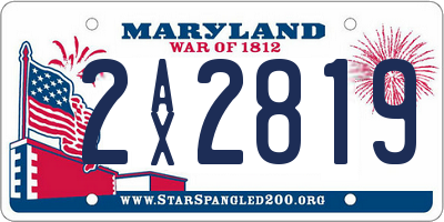 MD license plate 2AX2819