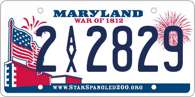 MD license plate 2AX2829