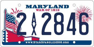MD license plate 2AX2846