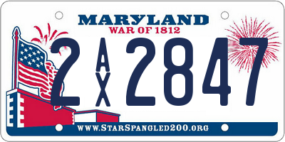 MD license plate 2AX2847