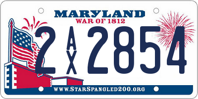 MD license plate 2AX2854