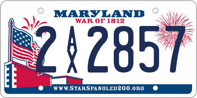 MD license plate 2AX2857