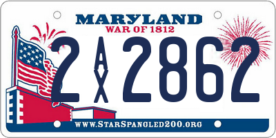 MD license plate 2AX2862