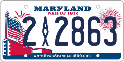 MD license plate 2AX2863