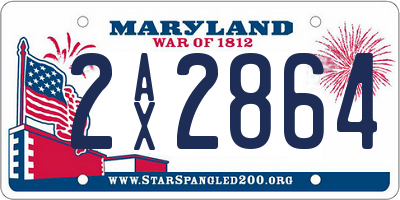 MD license plate 2AX2864