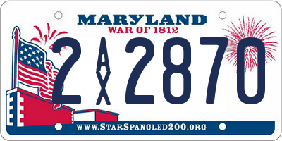 MD license plate 2AX2870