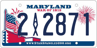 MD license plate 2AX2871