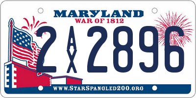 MD license plate 2AX2896