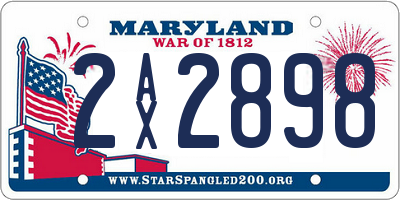 MD license plate 2AX2898