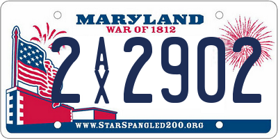 MD license plate 2AX2902