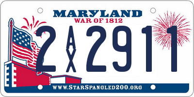 MD license plate 2AX2911