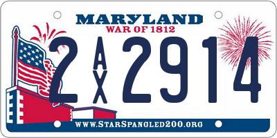 MD license plate 2AX2914