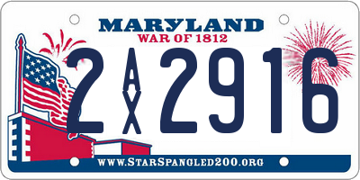 MD license plate 2AX2916