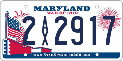 MD license plate 2AX2917