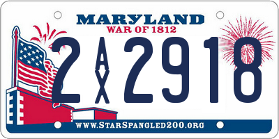 MD license plate 2AX2918