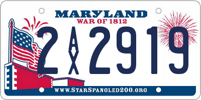 MD license plate 2AX2919