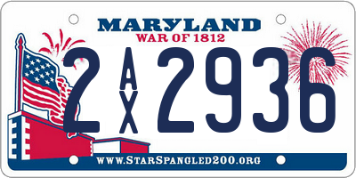 MD license plate 2AX2936