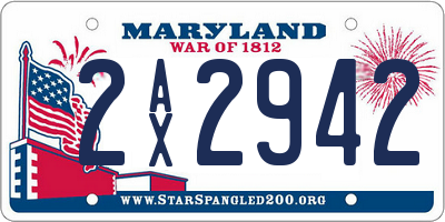 MD license plate 2AX2942