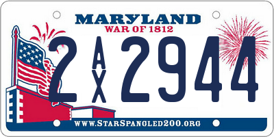 MD license plate 2AX2944