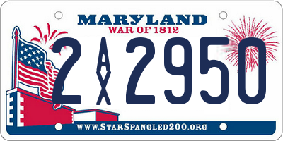 MD license plate 2AX2950