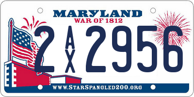 MD license plate 2AX2956