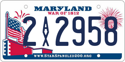 MD license plate 2AX2958