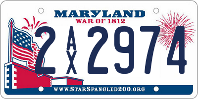 MD license plate 2AX2974