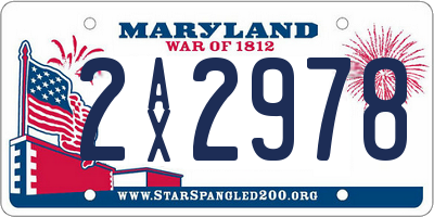 MD license plate 2AX2978