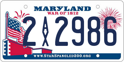 MD license plate 2AX2986