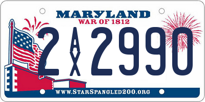 MD license plate 2AX2990