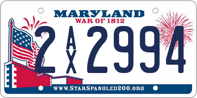 MD license plate 2AX2994