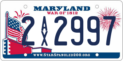 MD license plate 2AX2997