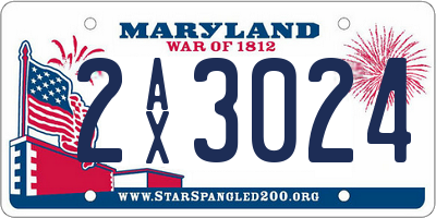 MD license plate 2AX3024
