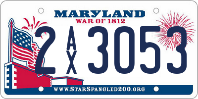 MD license plate 2AX3053