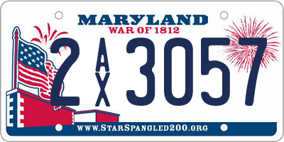 MD license plate 2AX3057