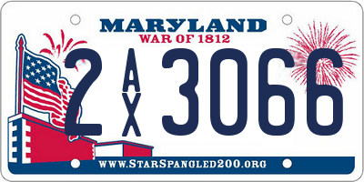 MD license plate 2AX3066