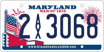 MD license plate 2AX3068