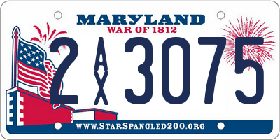 MD license plate 2AX3075