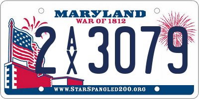 MD license plate 2AX3079