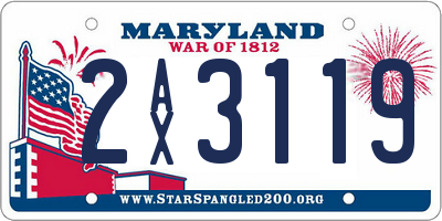 MD license plate 2AX3119