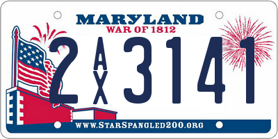 MD license plate 2AX3141