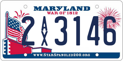 MD license plate 2AX3146