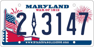 MD license plate 2AX3147